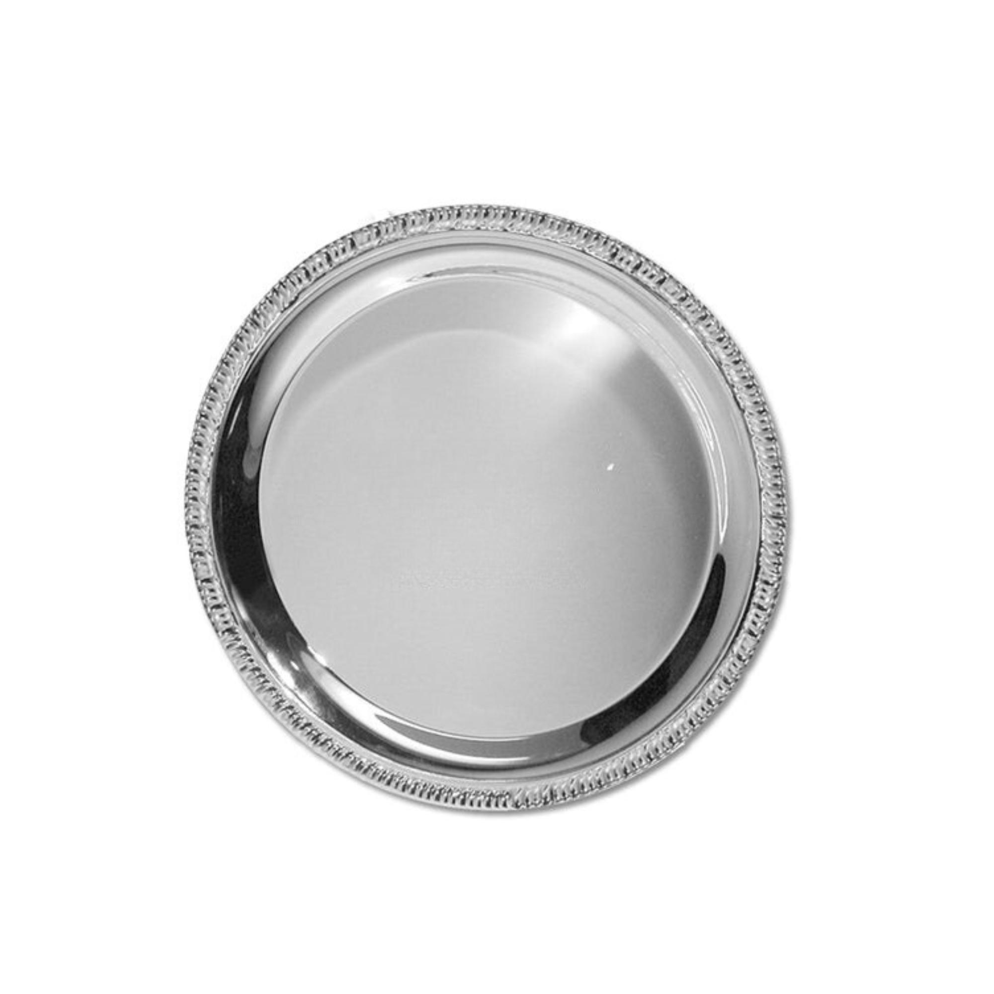 11.5" Silver Round Metallic Serving Disposable Plastic Tray