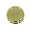 11.5" Gold Round Metallic Serving Disposable Plastic Tray