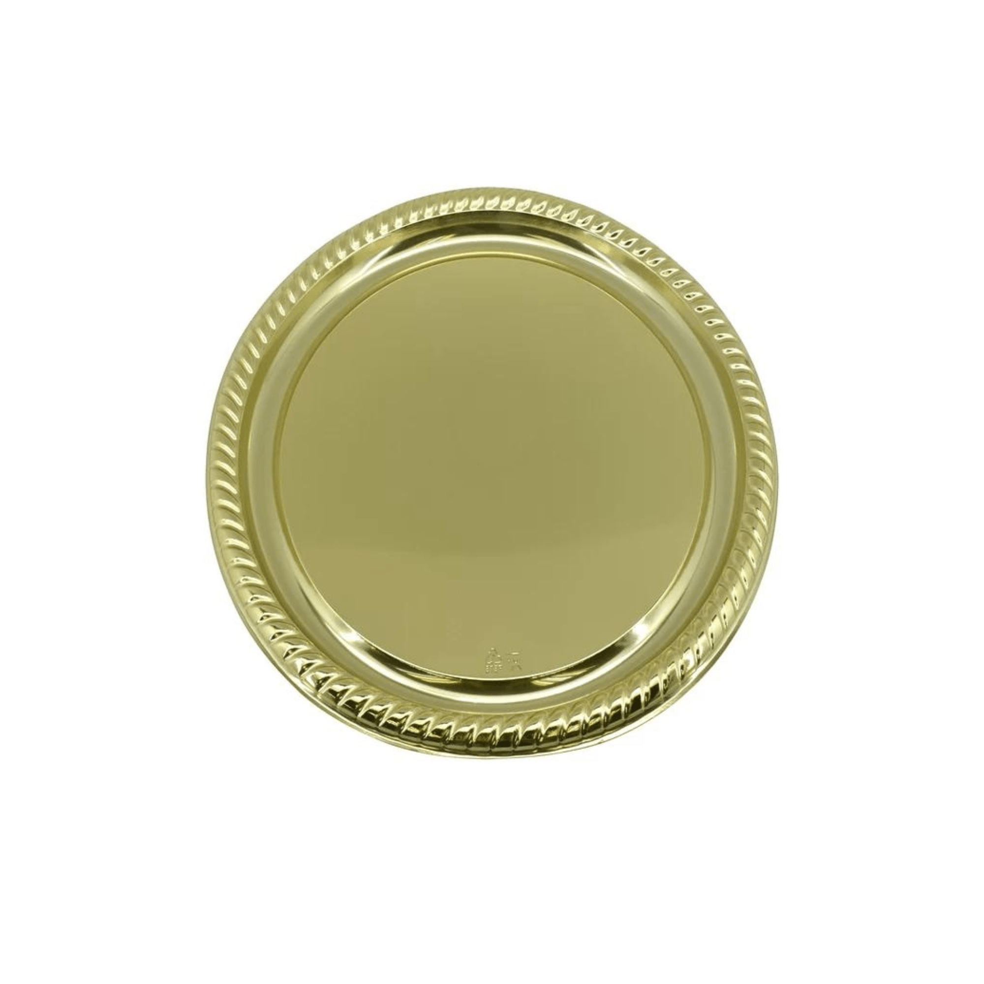 11.5" Gold Round Metallic Serving Disposable Plastic Tray