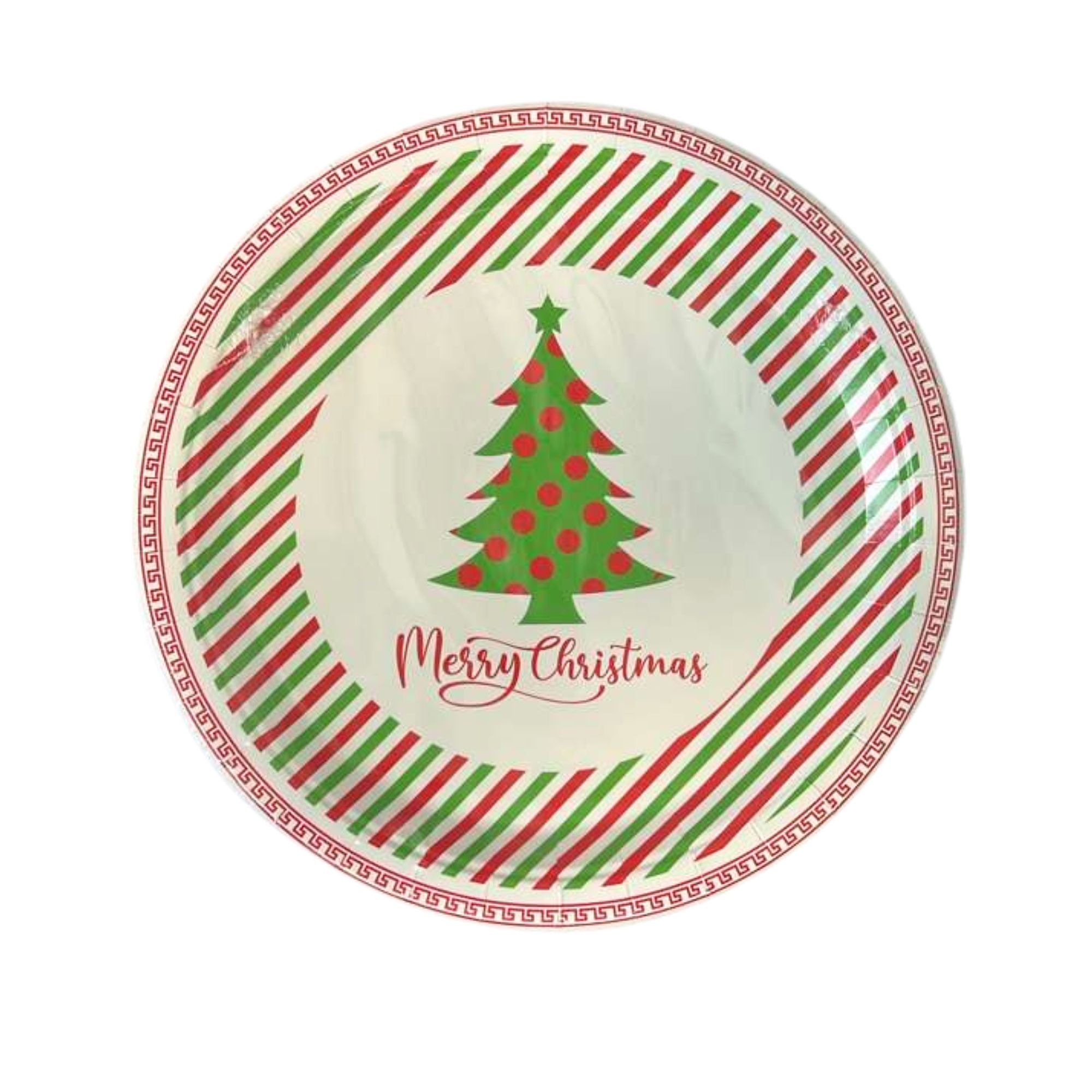 Christmas 7" Tree Paper Disposable Dinner Plates: 8 Pack