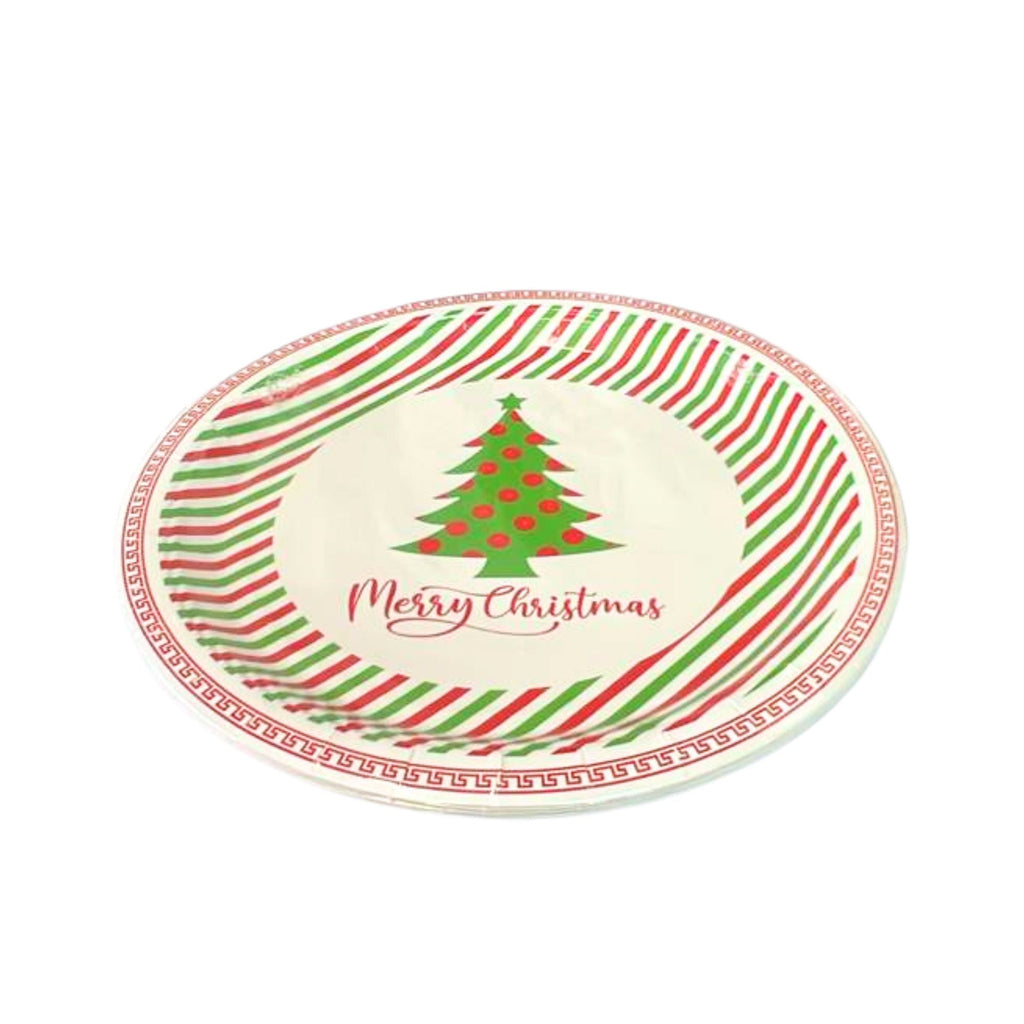 Christmas 7" Tree Paper Disposable Dinner Plates: 8 Pack