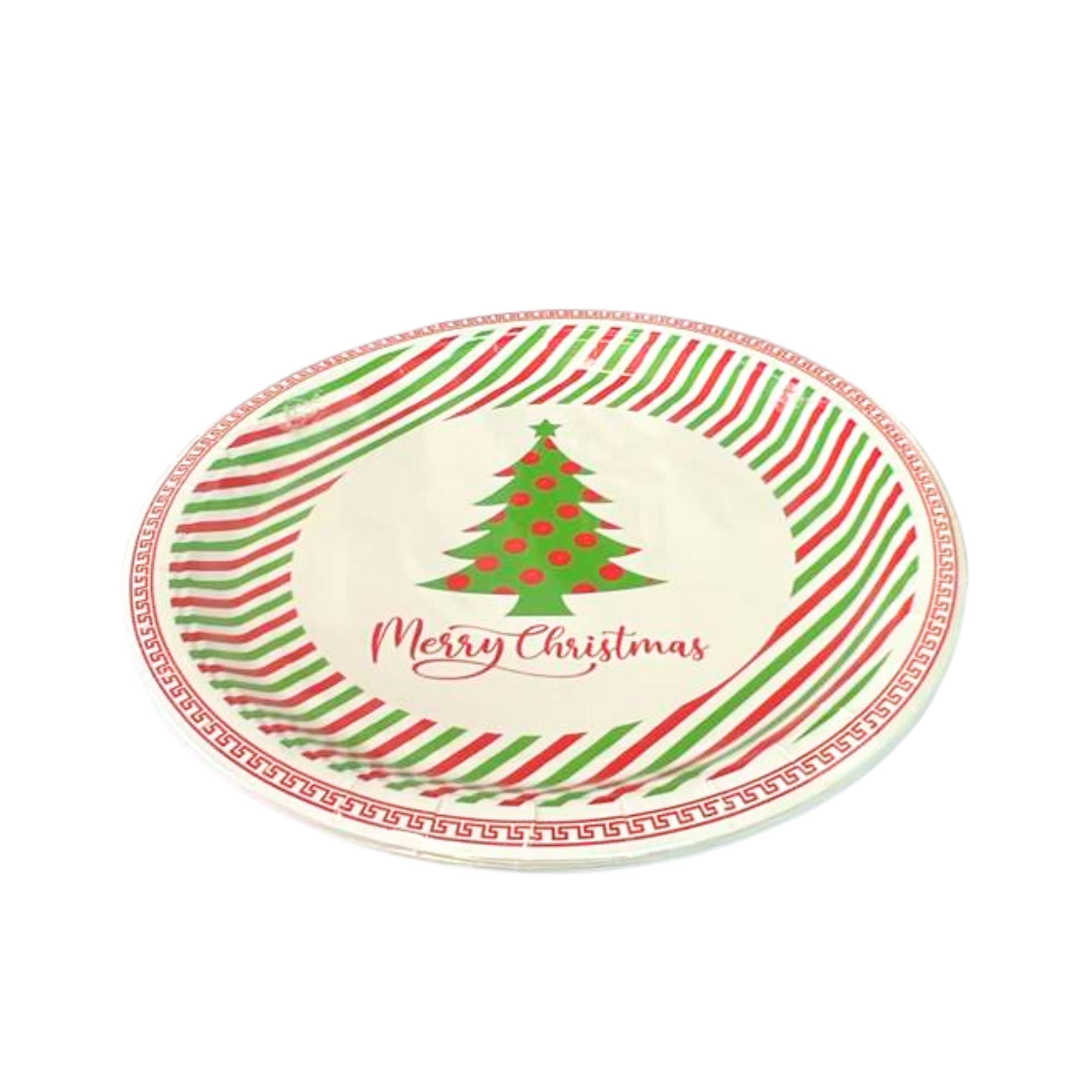 Christmas 7" Tree Paper Disposable Dinner Plates: 8 Pack