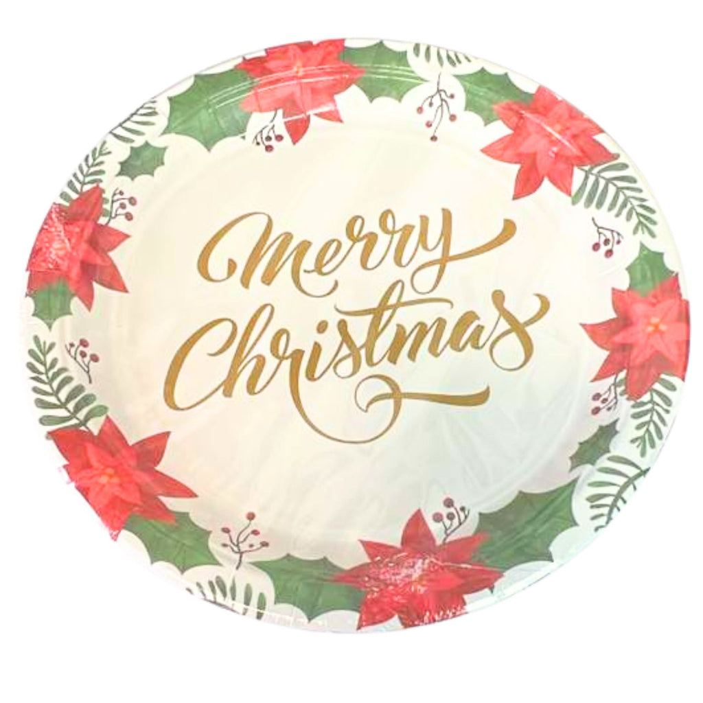 Christmas 9" Paper Disposable Dinner Plate: 8 Pack