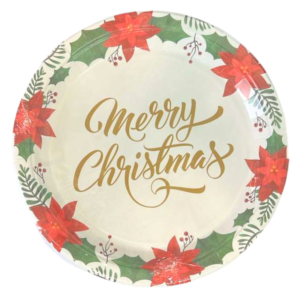Christmas 9" Paper Disposable Dinner Plate: 8 Pack