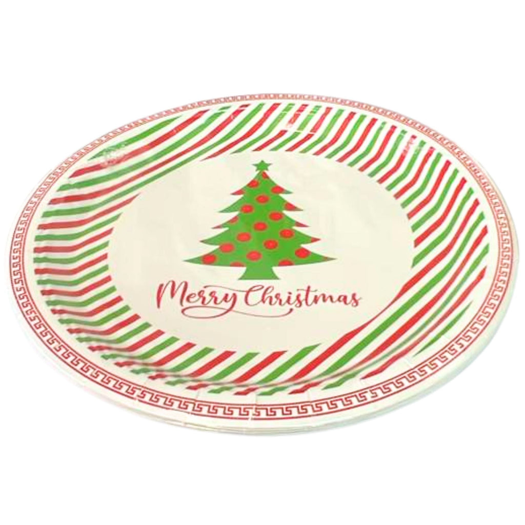 Christmas 9" Tree Paper Disposable Dinner Plates: 8 Pack