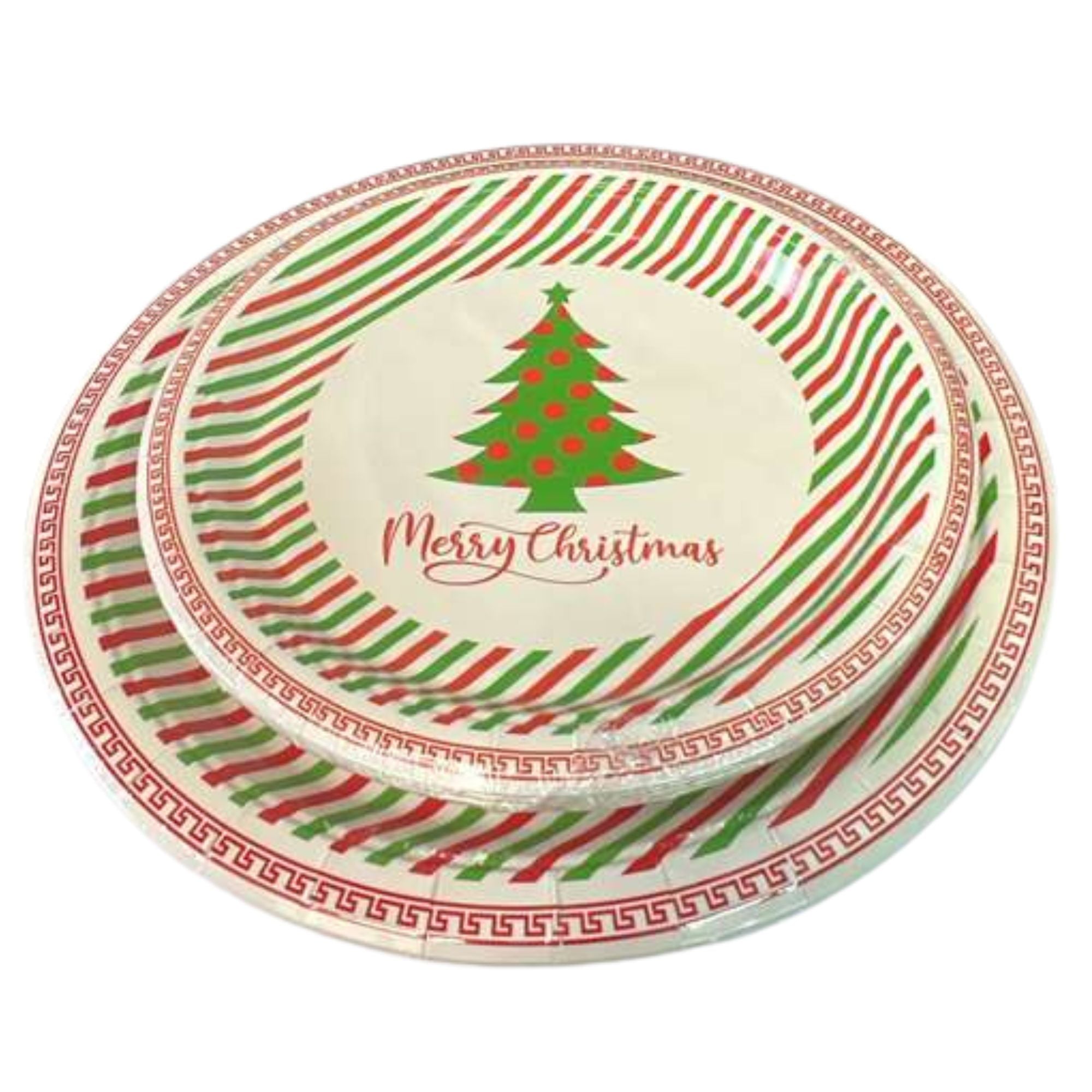 Christmas 9" Tree Paper Disposable Dinner Plates: 8 Pack