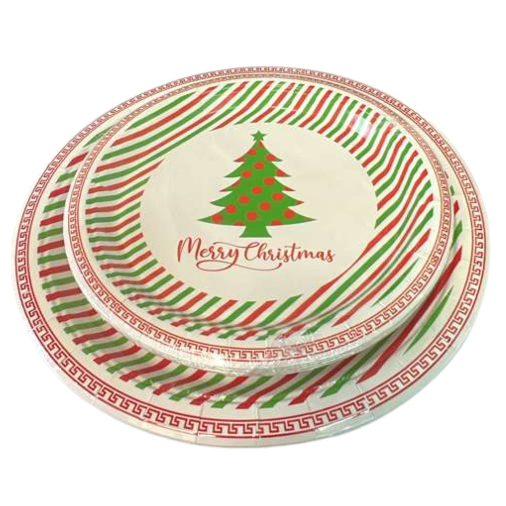 Christmas 7" Tree Paper Disposable Dinner Plates: 8 Pack