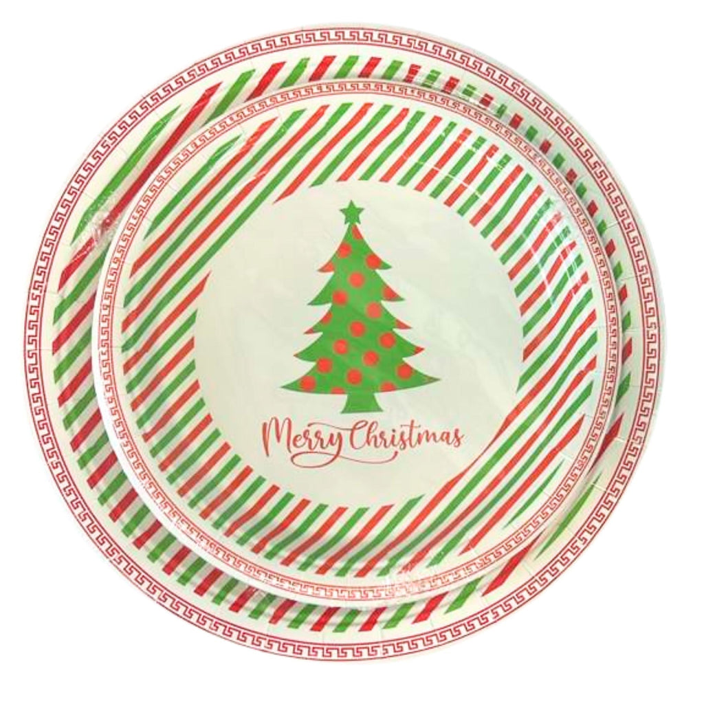 Christmas 9" Tree Paper Disposable Dinner Plates: 8 Pack