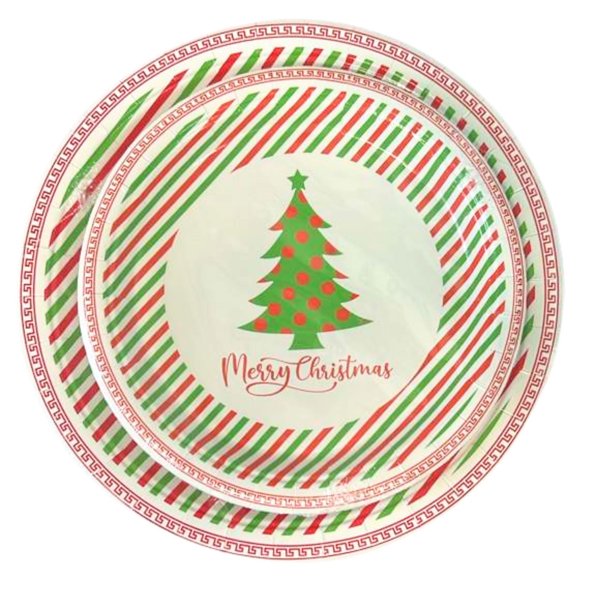 Christmas 9" Tree Paper Disposable Dinner Plates: 8 Pack