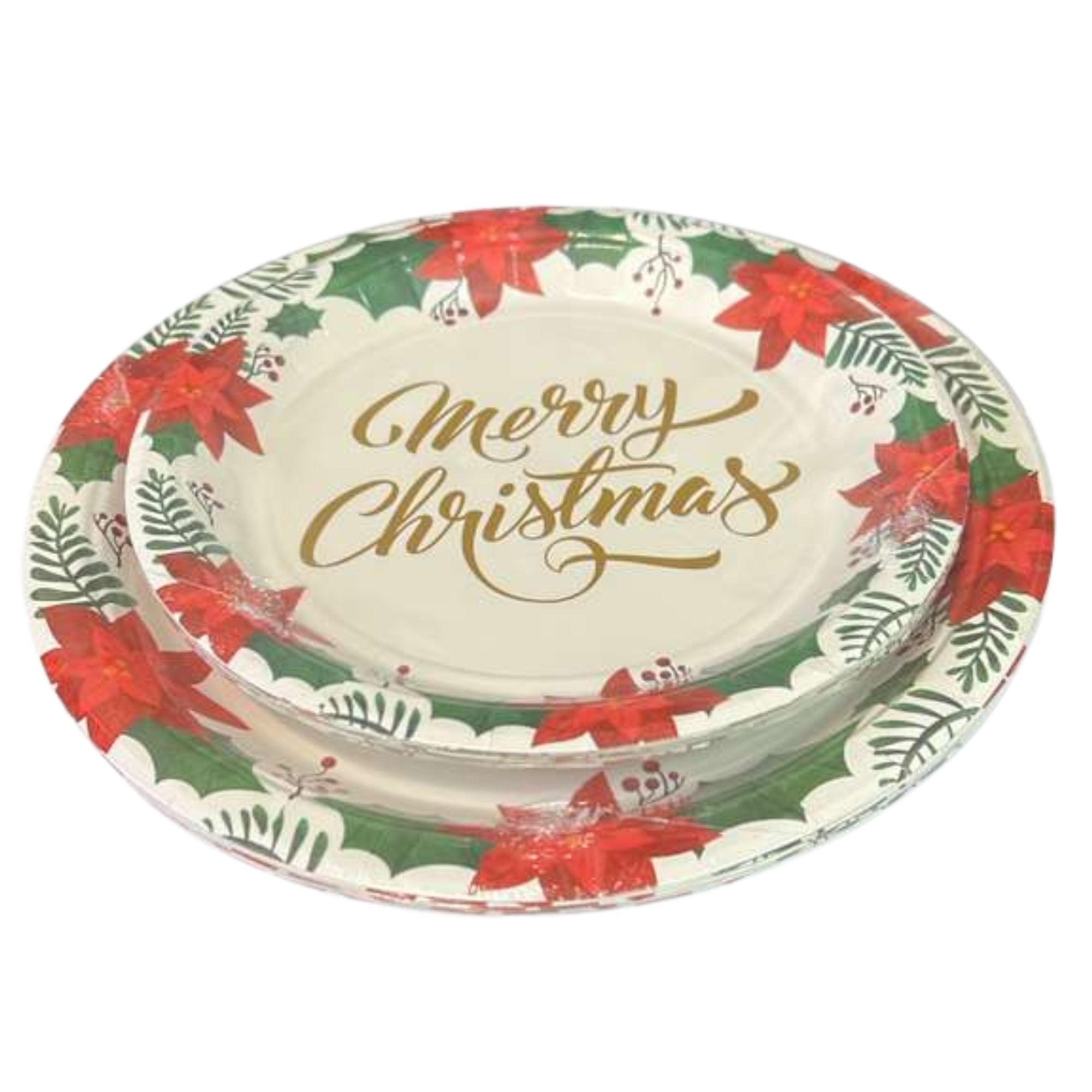 Christmas 7" Paper Dessert Disposable Dinner Plate: 8 Pack
