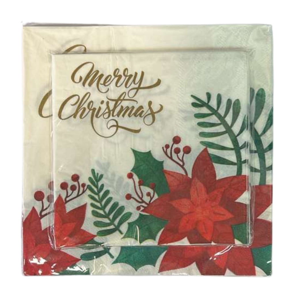 Merry Christmas Paper Napkins 16 Pack