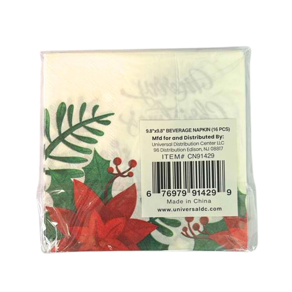 Merry Christmas Paper Napkins 16 Pack