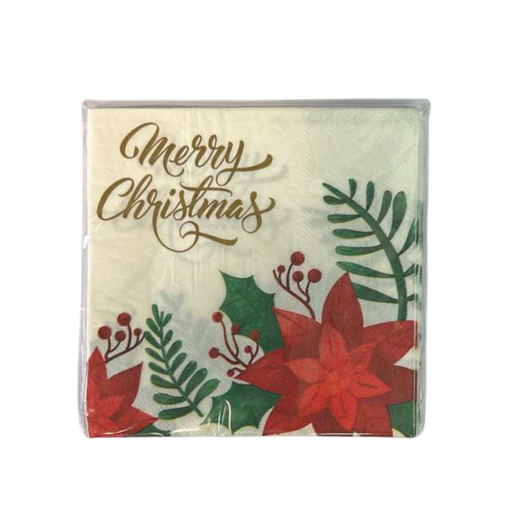 Merry Christmas Paper Napkins 16 Pack