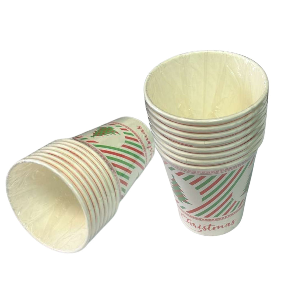 Christmas 9oz Paper Party Cups 8 Pack - Disposable
