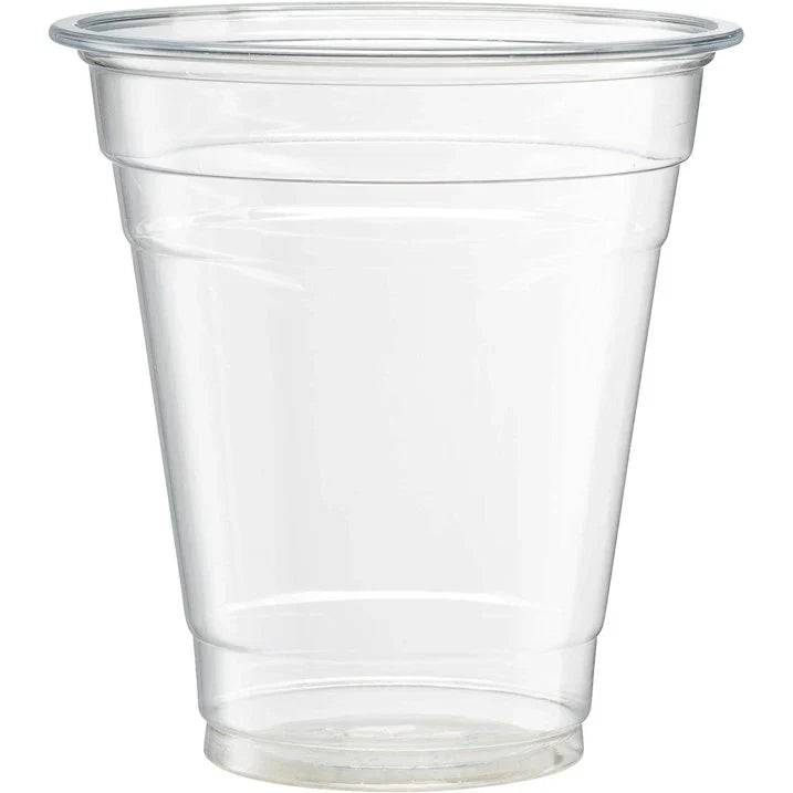 12oz Clear PET Plastic Cups with Dome Lid & Straw