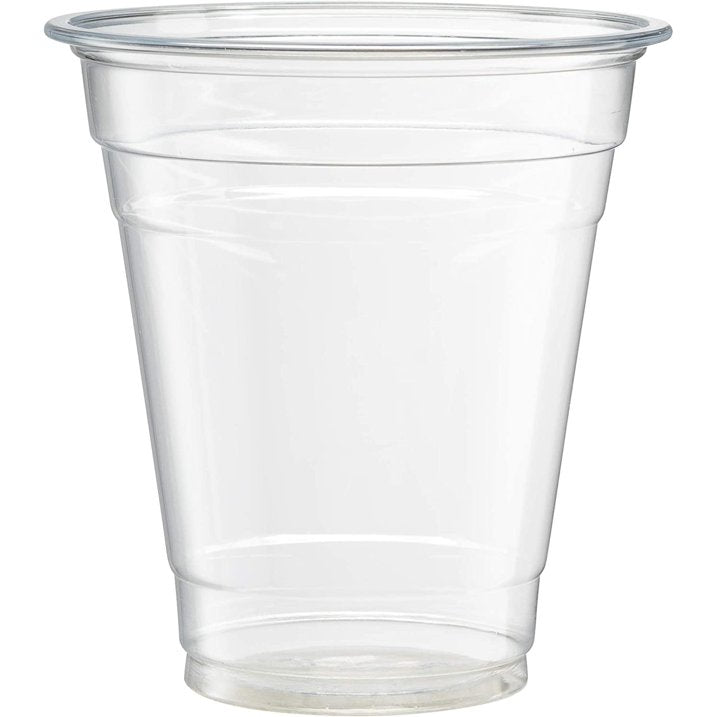 12oz Plastic Clear PET Cups With Flat Lid & Straw, for All Kinds of Beverages