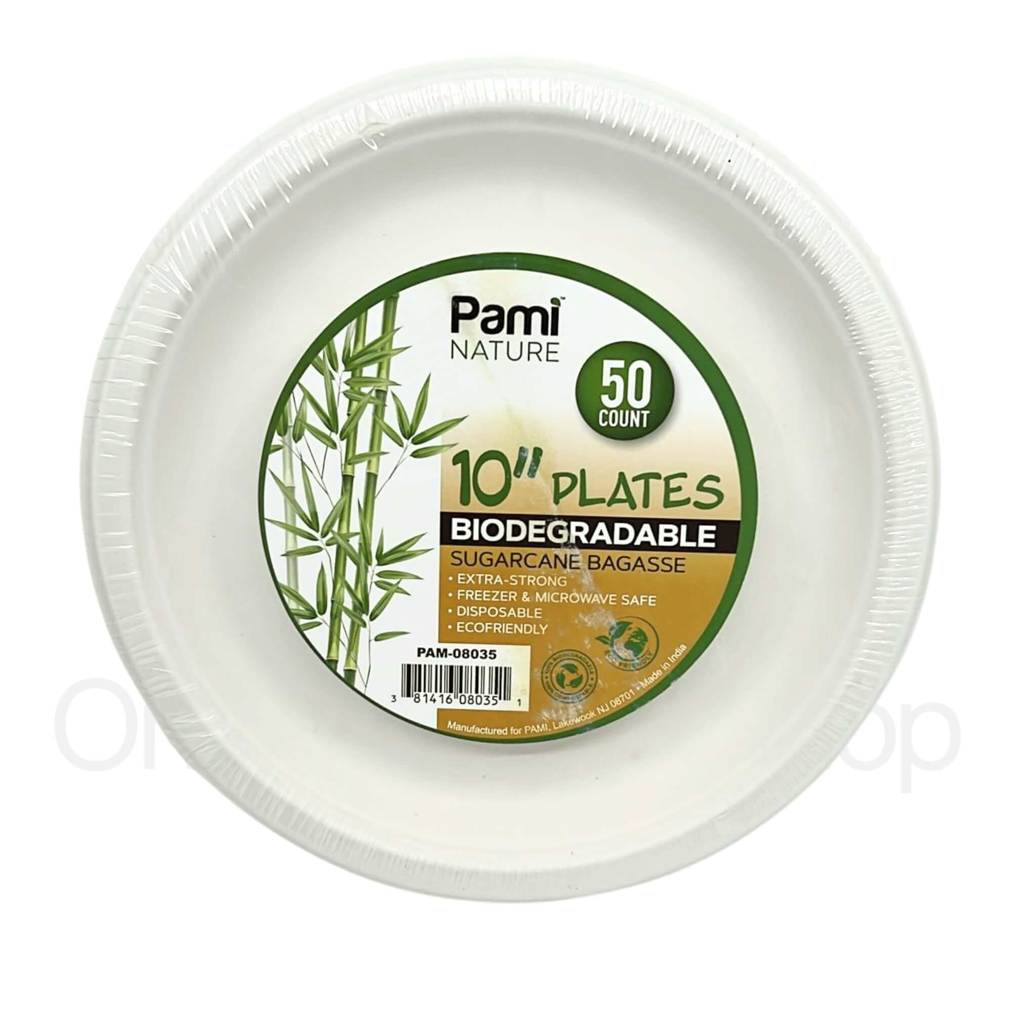 Eco 10″ Biodegradable Compostable Dinner Plates: 50 Pack
