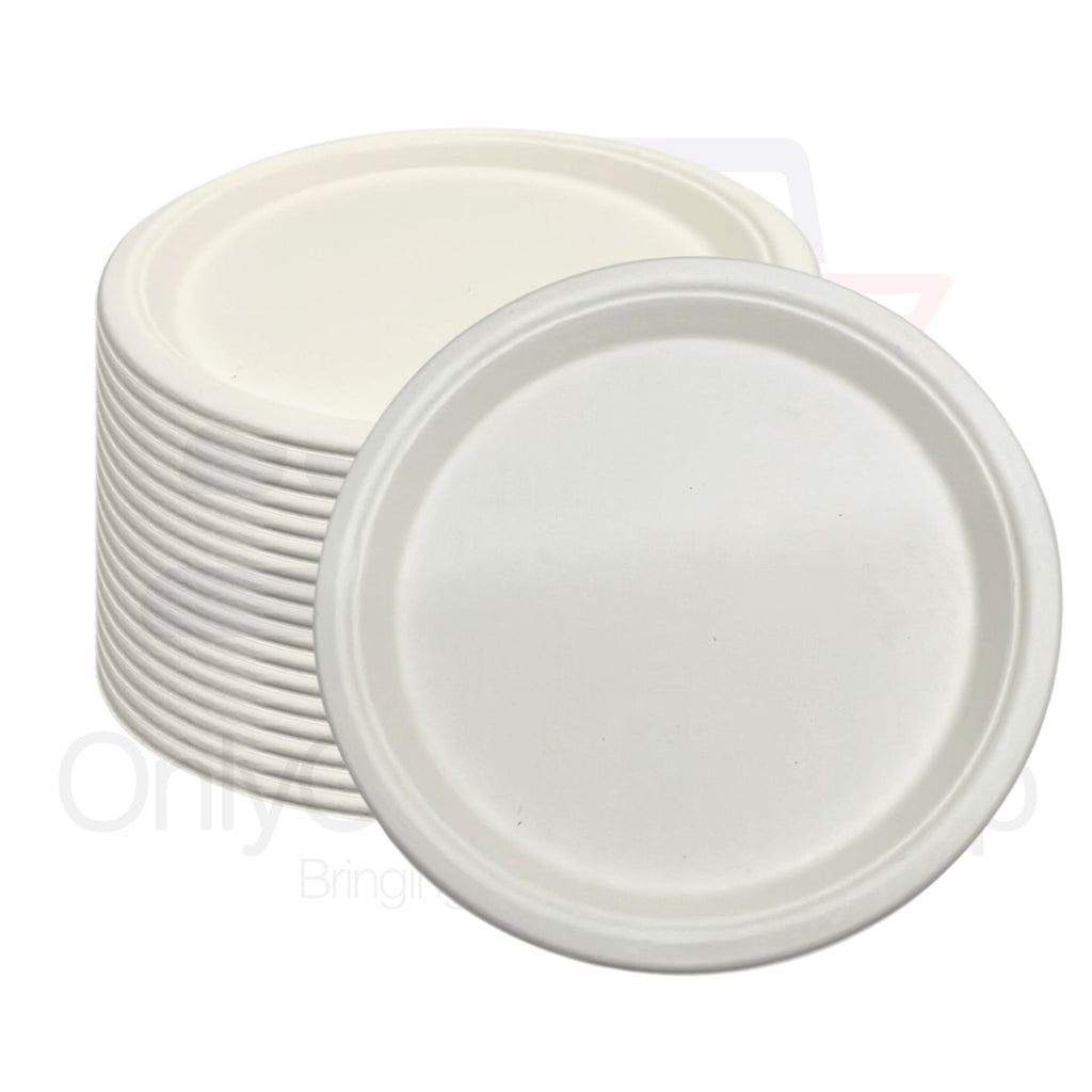 Eco 9″ Biodegradable Compostable Dinner Plates: 50 Pack