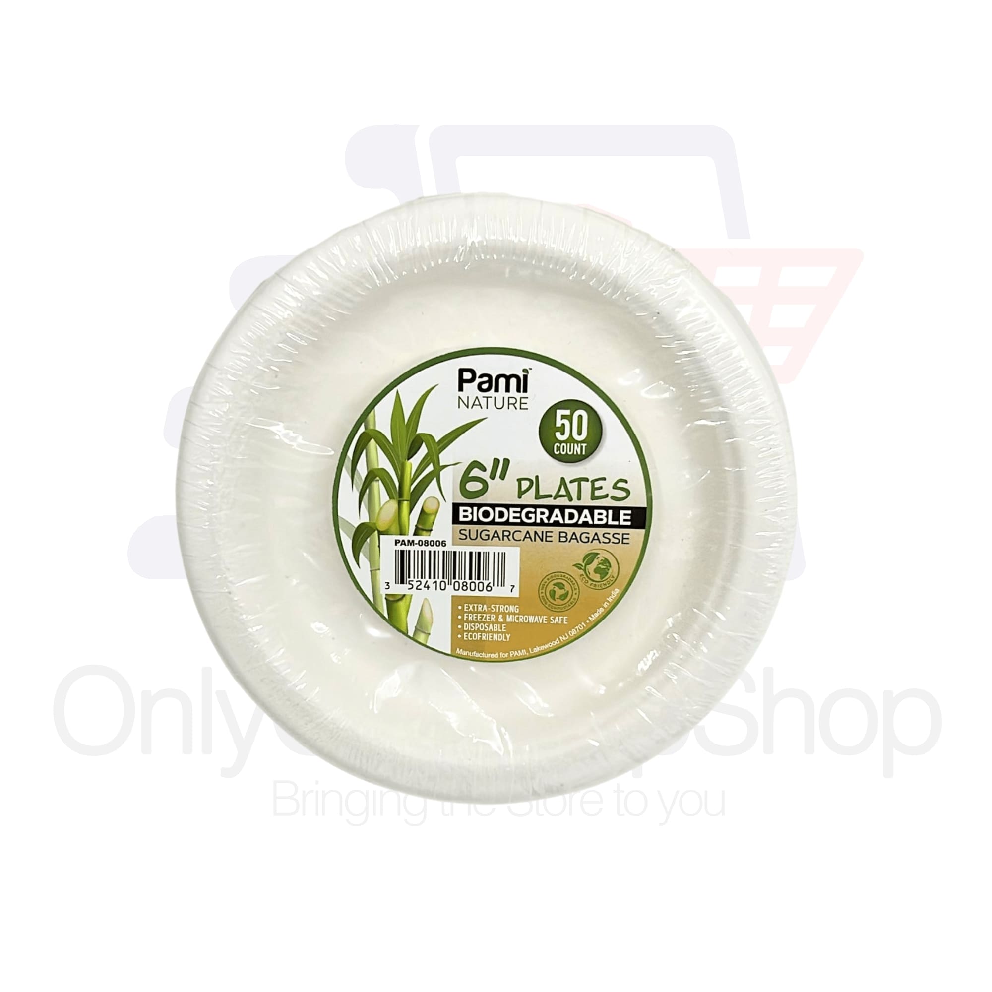 Eco 6″ Biodegradable Compostable Dinner Plates: 50 Pack
