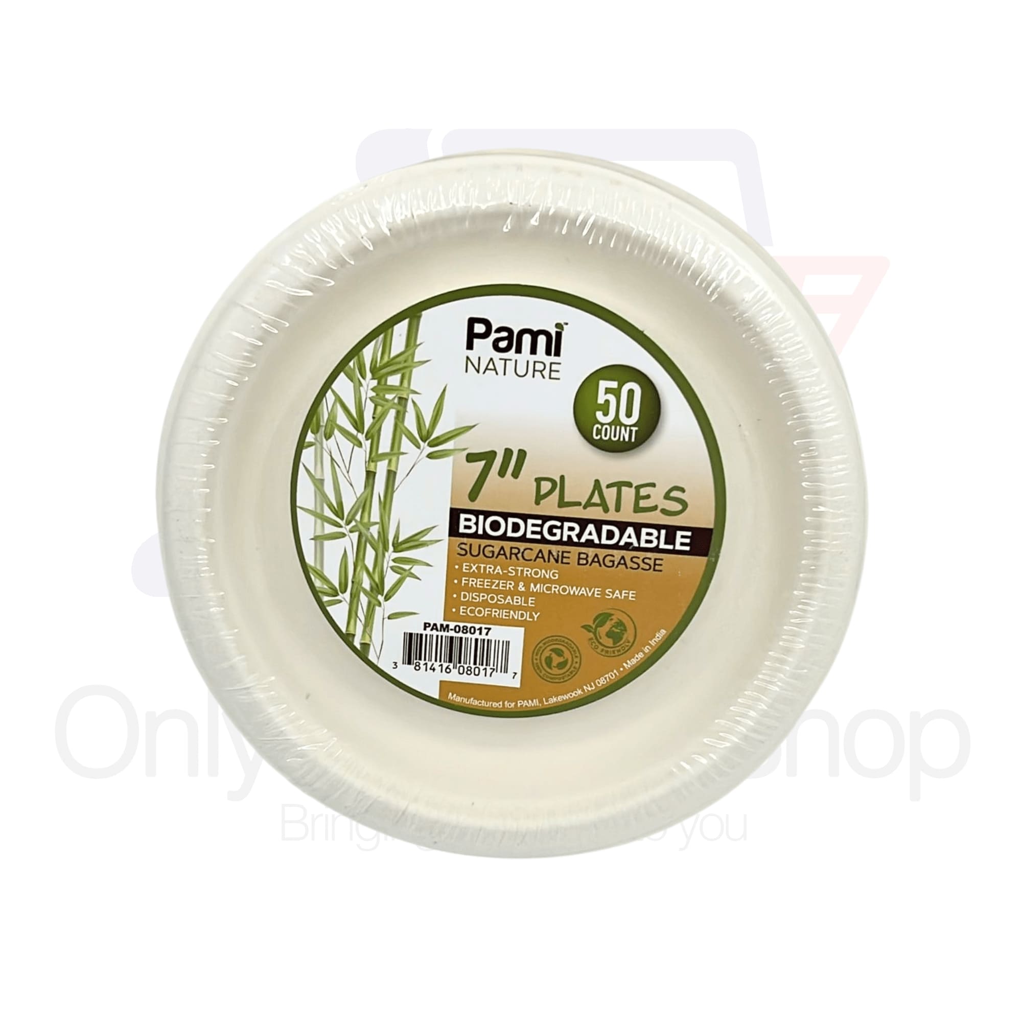 Eco 7″ Biodegradable Compostable Dinner Plates: 50 Pack