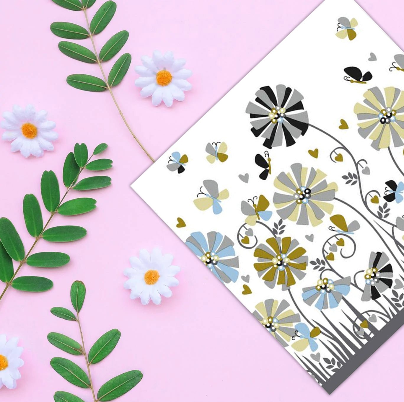 Butterfly Love Disposable Lunch Paper Napkins 20 Pack