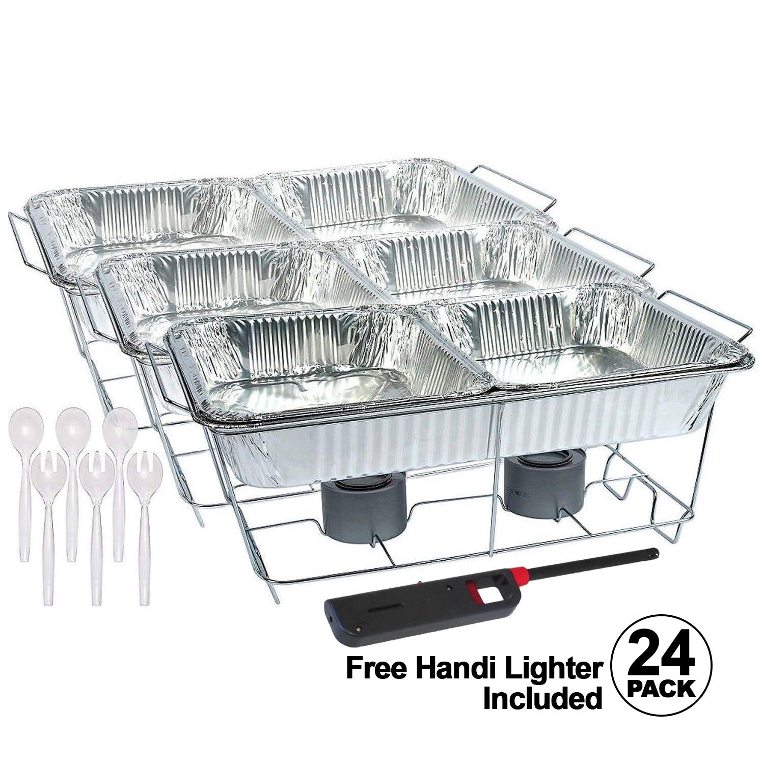 28 Piece Buffet Serving Kit Disposable Aluminum Refill Chafing: (No Racks)