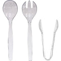 Plastic Serving Utensils, Heavy Duty Clear Disposable Utensils 18 Piece Set Disposable Cutlery Set Vezee 18 Piece