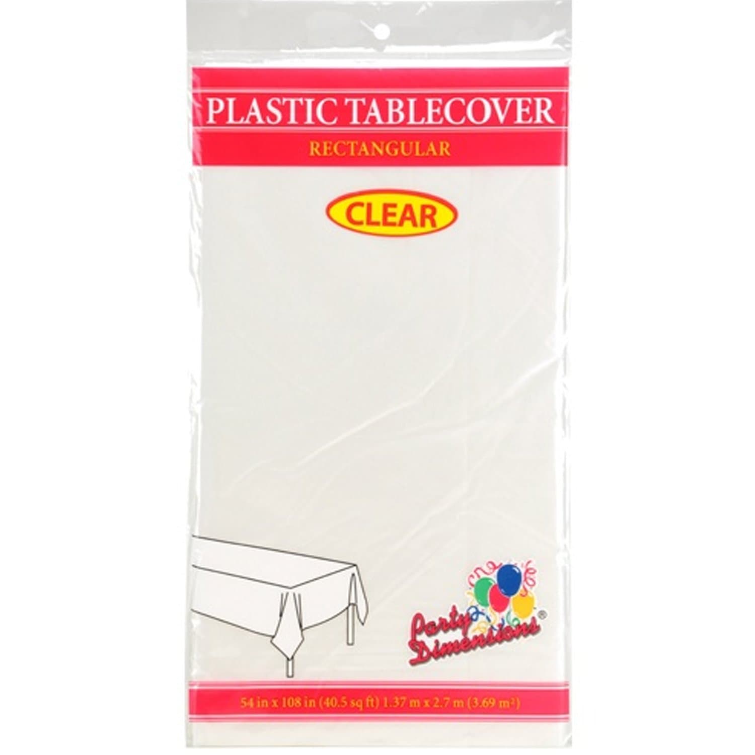 54'' X 108'' Clear Rectangular Tablecover Plastic