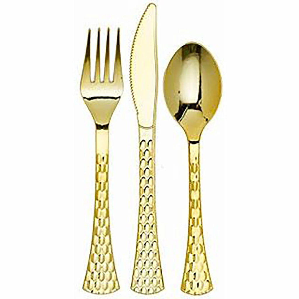 White Lace Gold Rim Plastic Heavyweight Set- Value Pack-Lacetagon