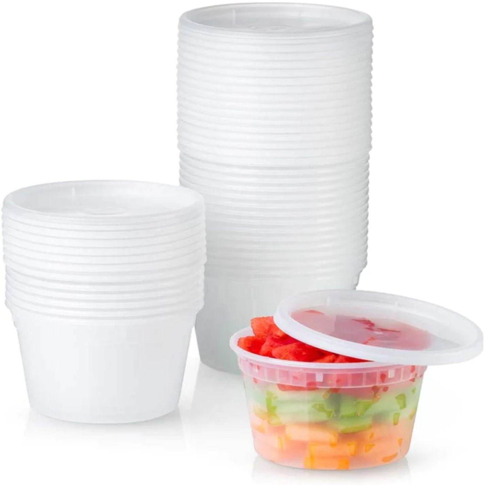 *BUY BULK* 16oz Containers with Lids Heavy Duty Plastic Deli Food Storage