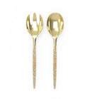 Gold Glitter disposable Plastic Serving Fork/Spoon  2 piece Set