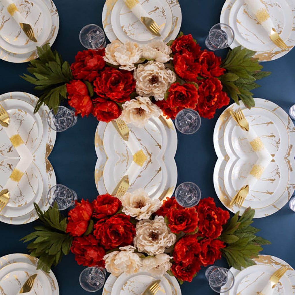 Gold Stroke 7.5" White Appetizer/Dessert Plate Plastic