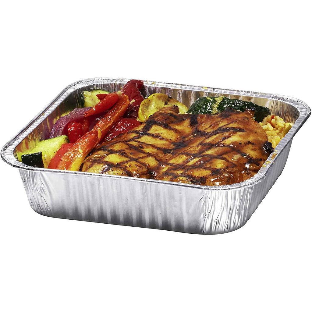 8" SHALLOW (1.5" width) With Dome Lids Aluminum Cake Baking Pan Disposable