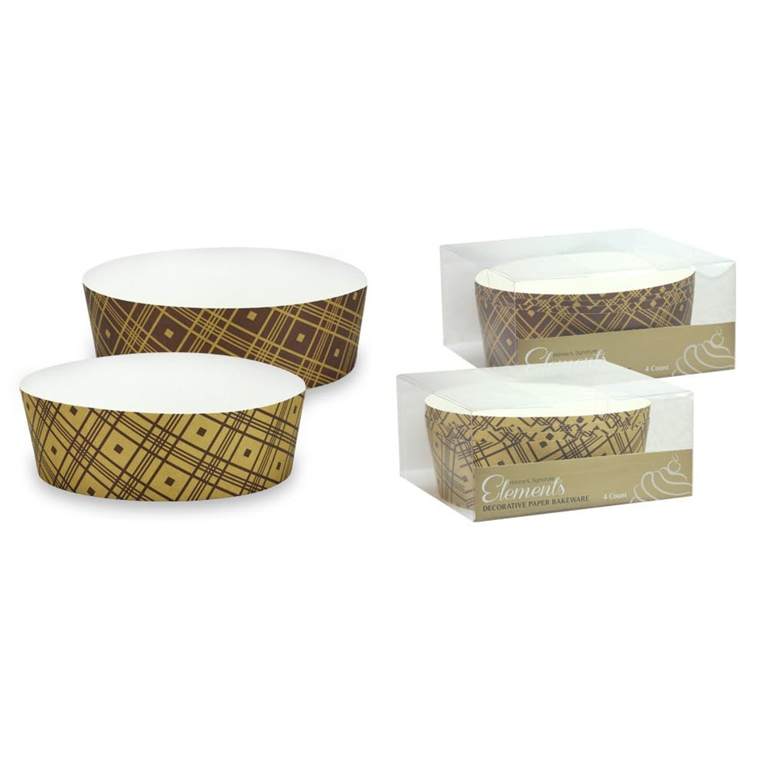 5"x2.5" Paper Brown Tan Baking Cups  4 pack