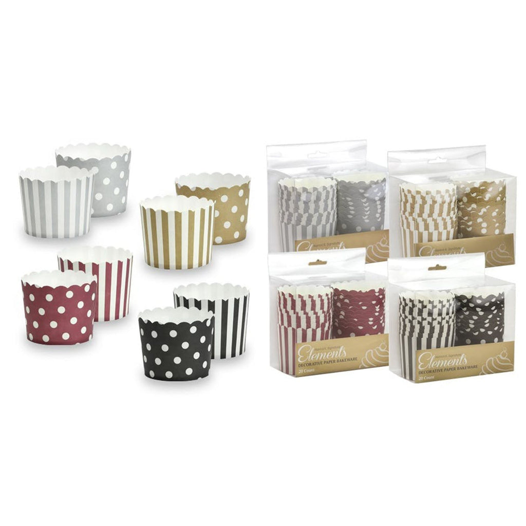 2.25" x 2" Paper Assorted Baking Cups  20 Pack