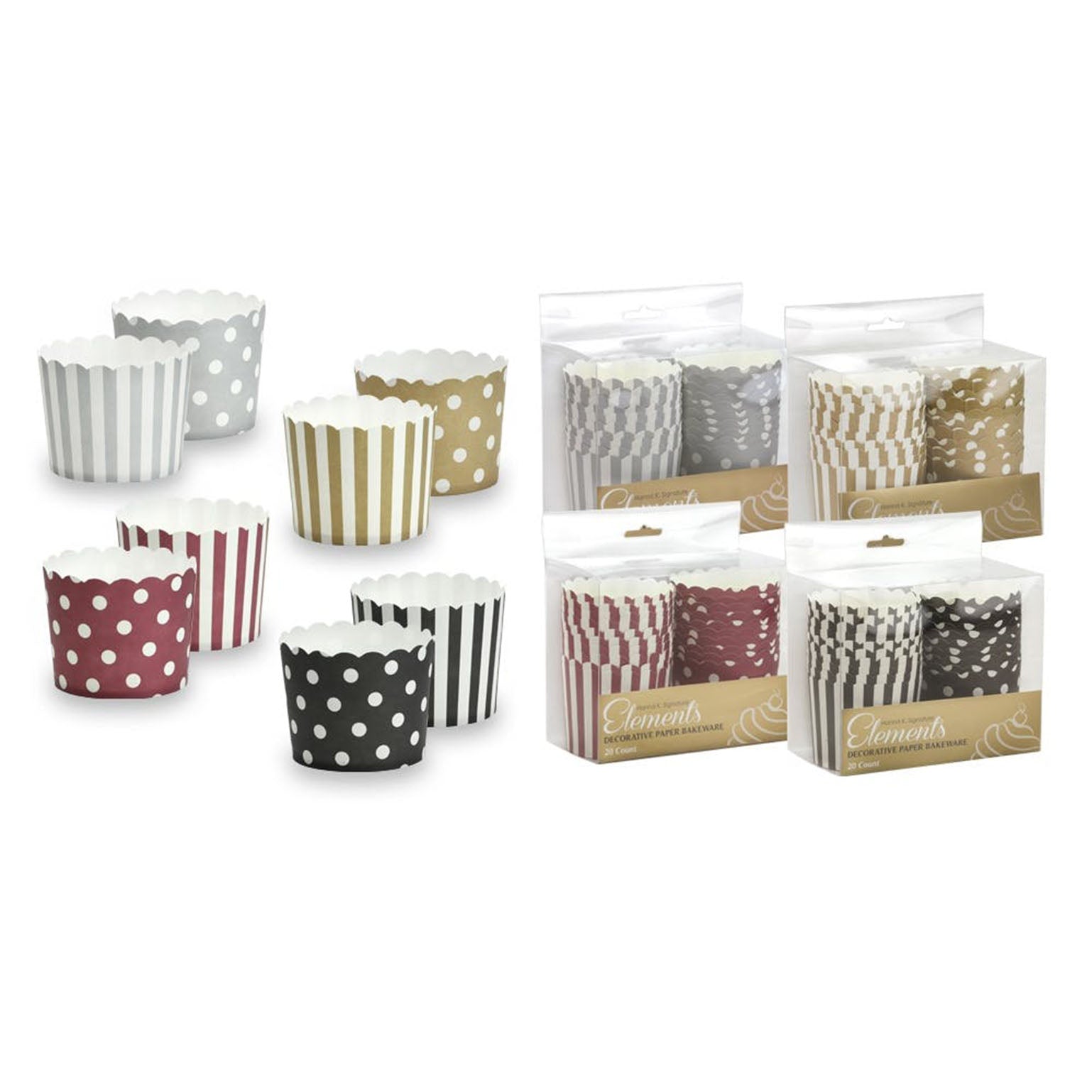 2.25" x 2" Paper Assorted Baking Cups  20 Pack
