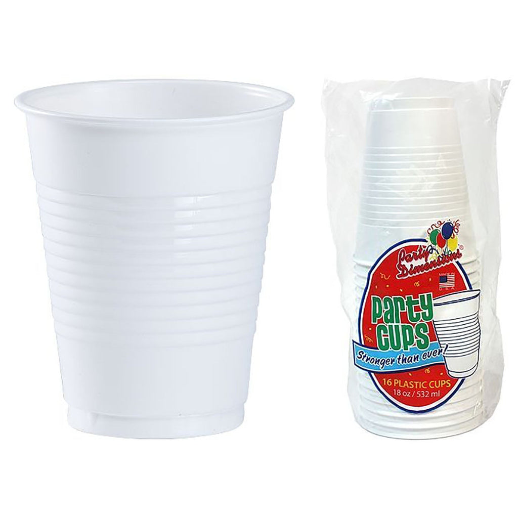 18oz White  Plastic Cup