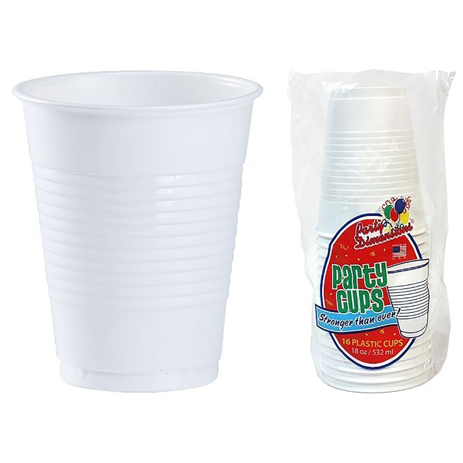 18oz White  Plastic Cup
