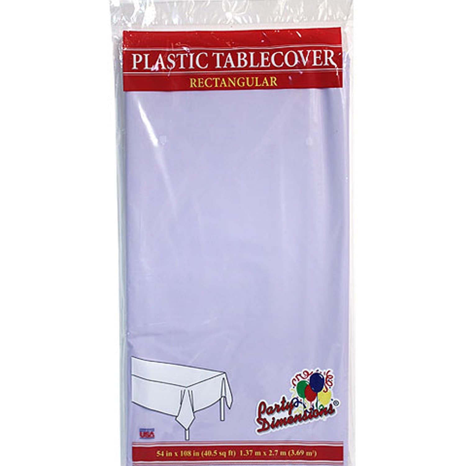 54'' X 108'' Lavender Rectangular Tablecover Plastic