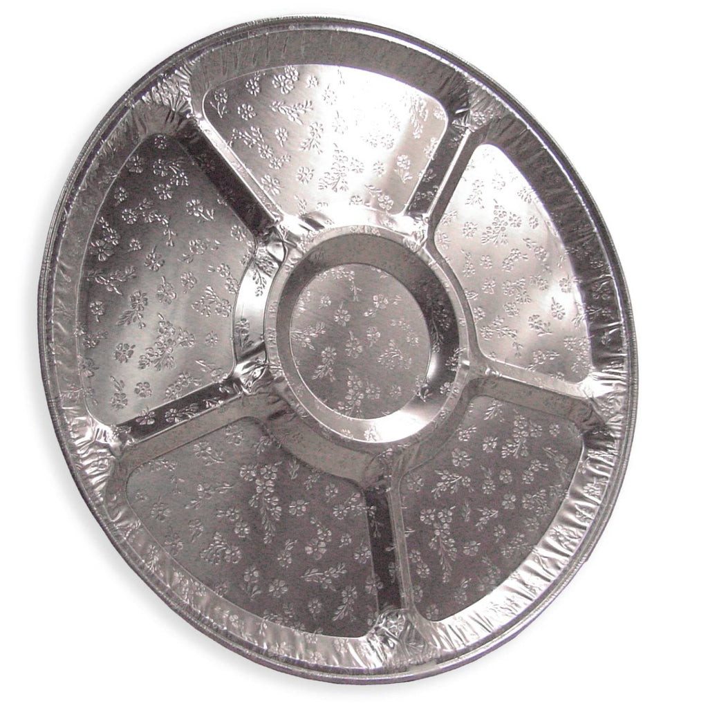 16" Lazy Susan/Compartment Platter Disposable Aluminum