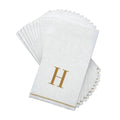 Letter H Gold Monogram Paper Dinner Napkins 14 Pack