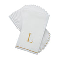 Letter L Gold Monogram Paper Dinner Napkins 14 Pack