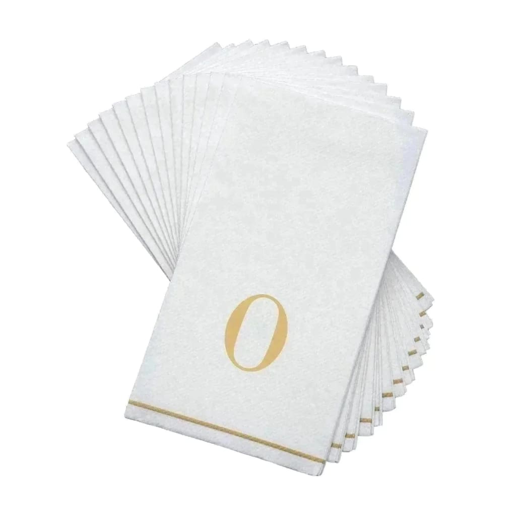 Letter O Gold Monogram Paper Dinner Napkins 14 Pack