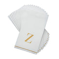 Letter Z Gold Monogram Paper Dinner Napkins 14 Pack