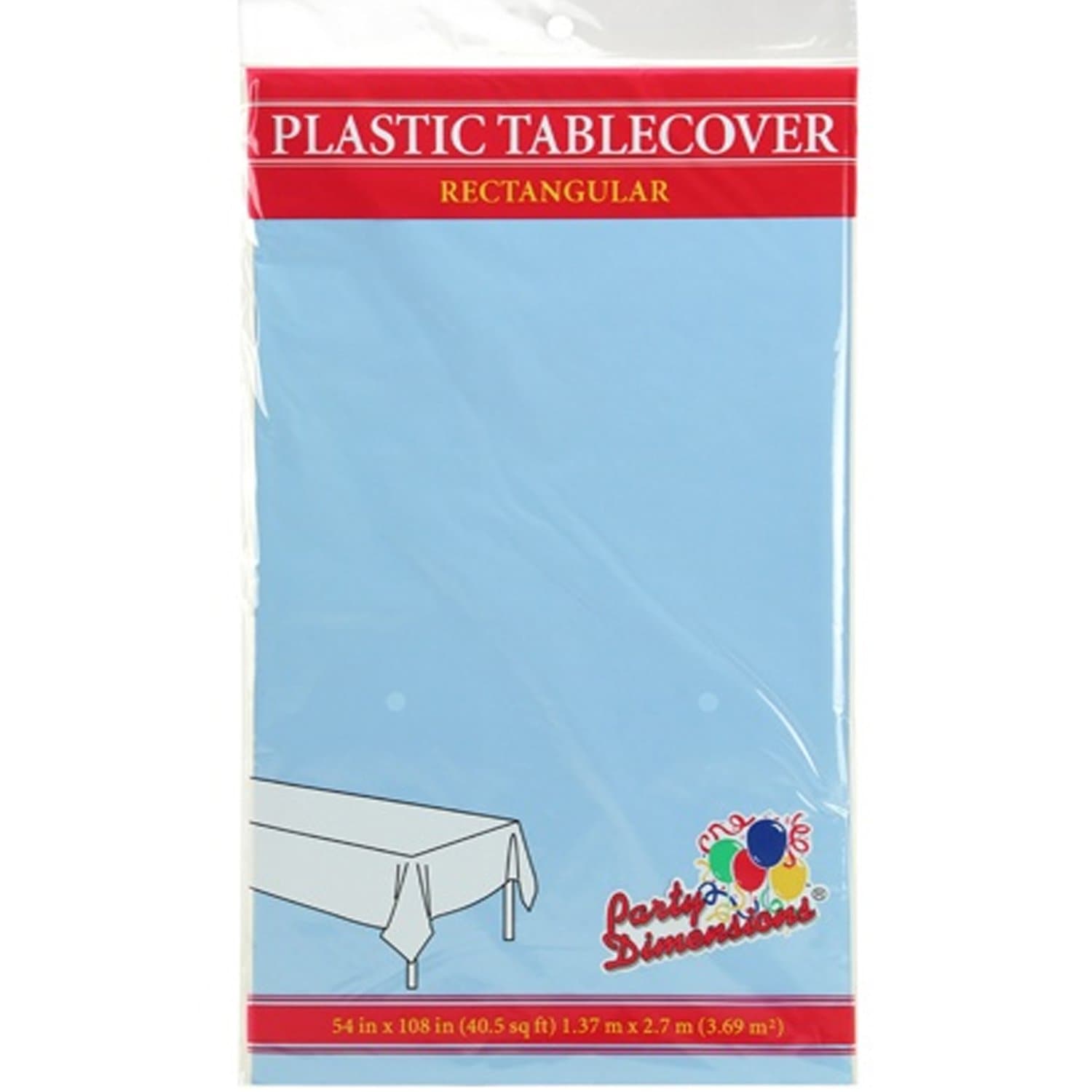 54'' X 108'' Light Blue Rectangular Tablecover Plastic