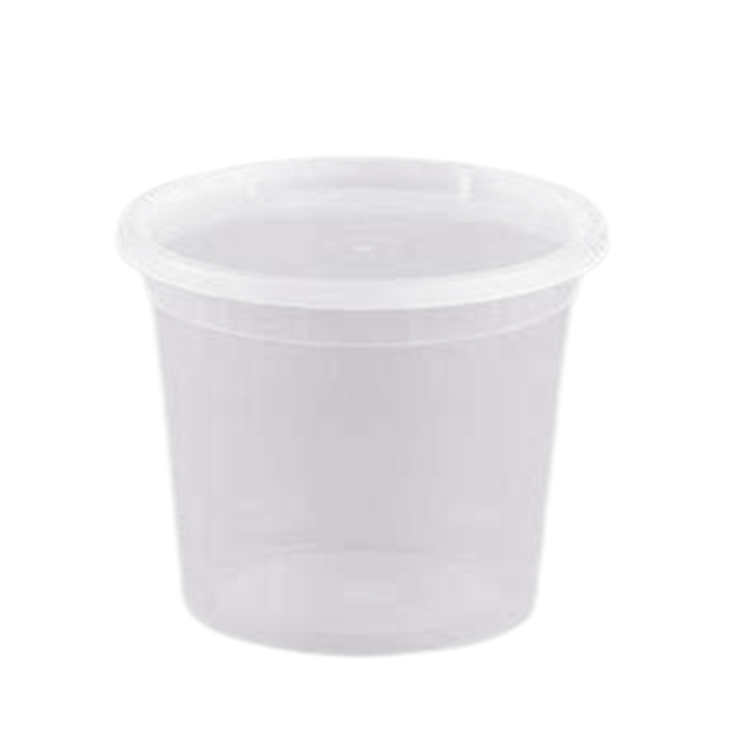 25oz Deli Container with Lid Light Weight Plastic Food Storage Container Round Clear