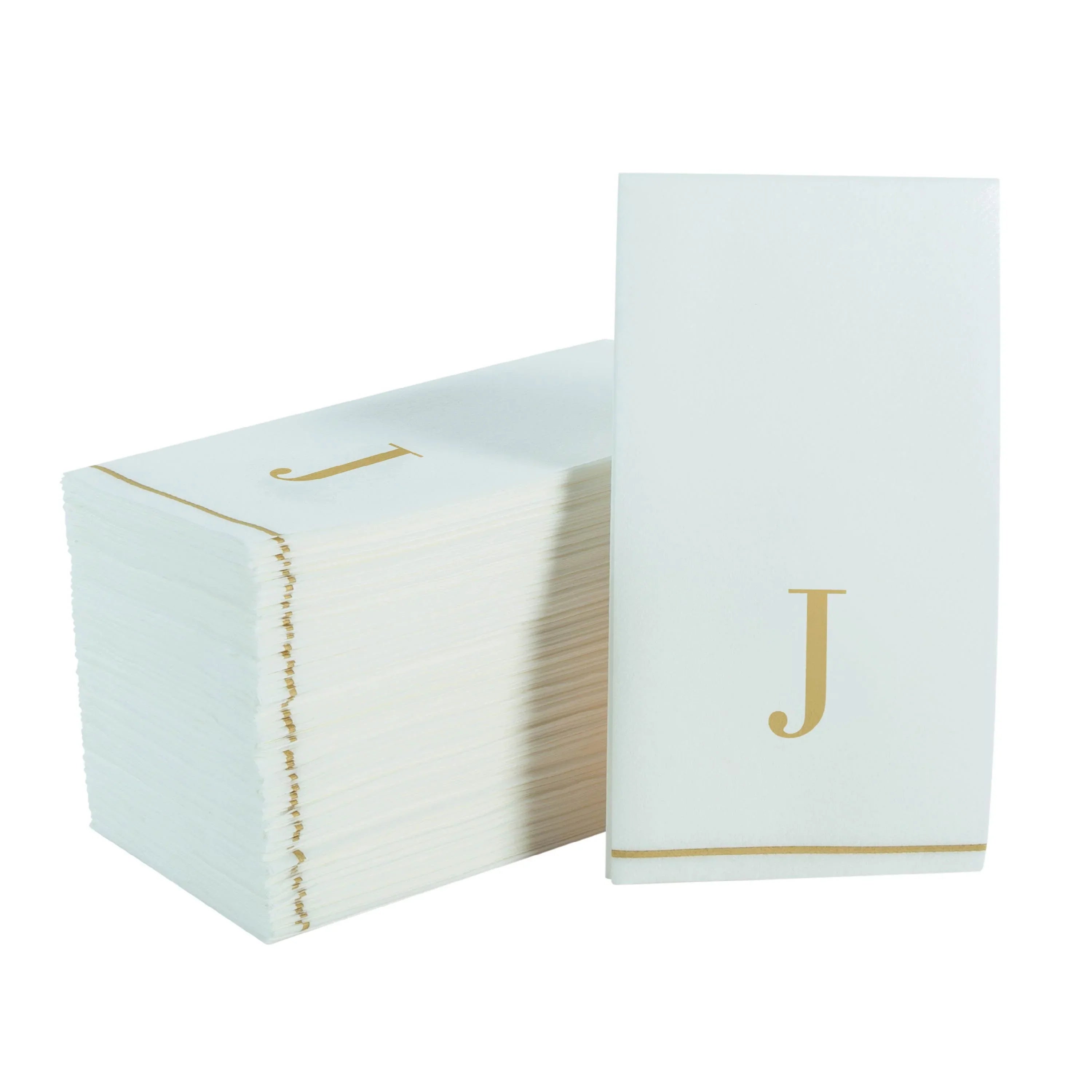 Letter J Gold Monogram Paper Dinner Napkins 14 Pack