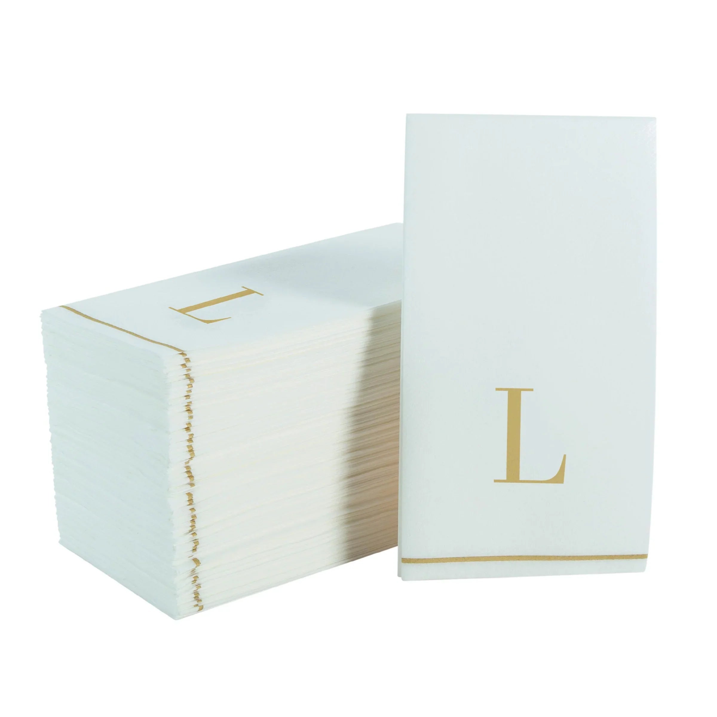 Letter L Gold Monogram Paper Dinner Napkins 14 Pack