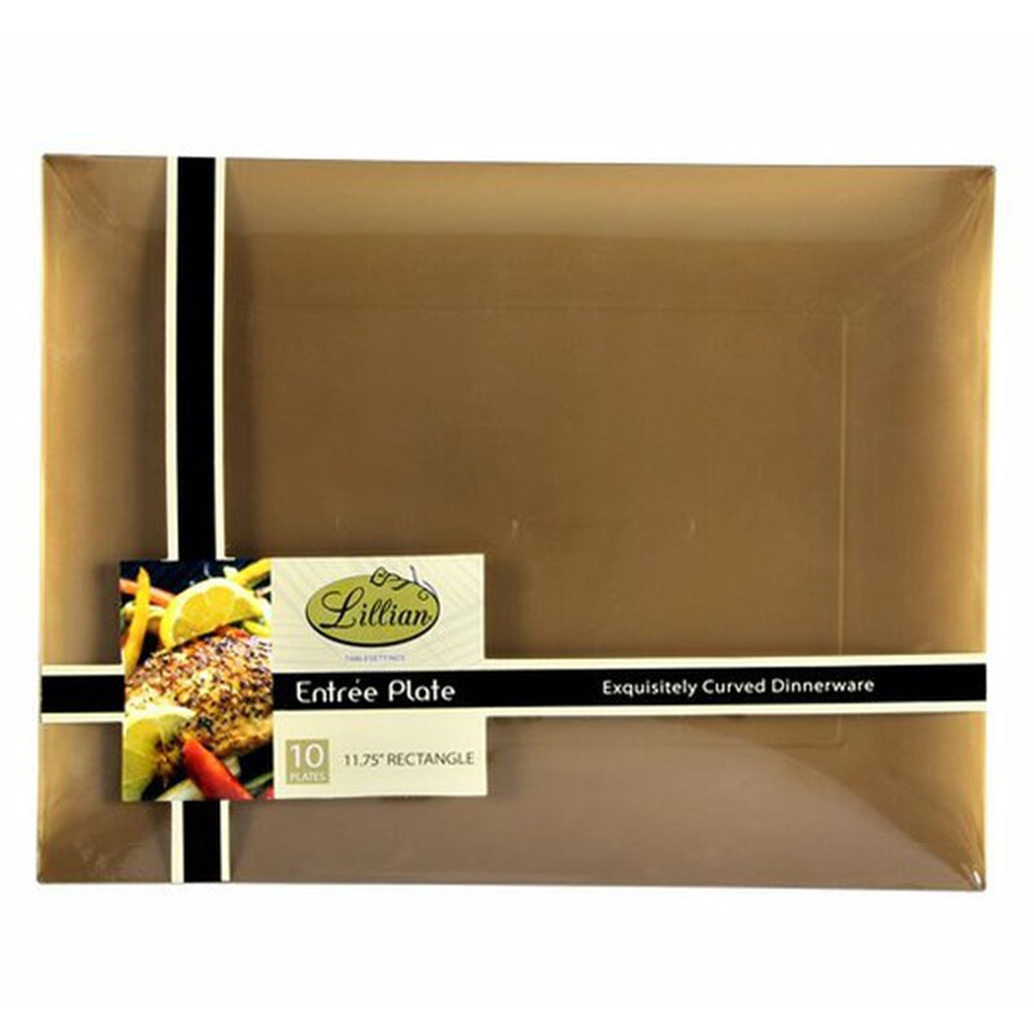 7.5" Gold Rectangular Appetizer Plates Plastic