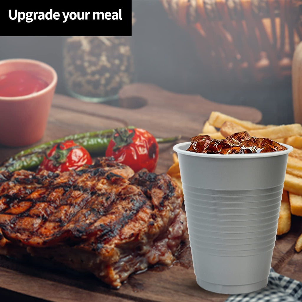 18oz Plastic Cups Silver (Hanna K Signature Collection)